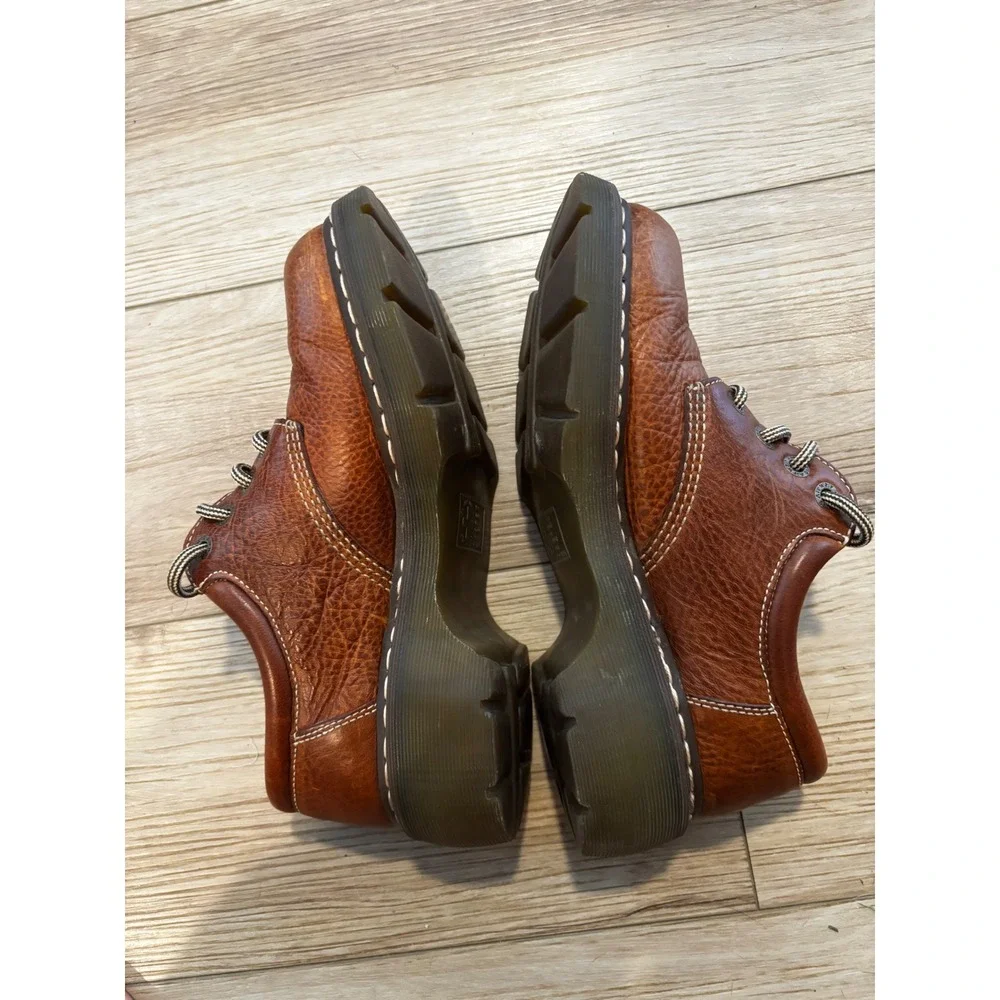 Dr. Martens 2B98 Brown Pebbled Leather Chunky Platform Oxfords Mens 9 Womens 10